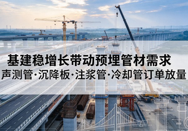 西秀基建稳增长带动预埋监测管材需求，声测管、沉降板、注浆管订单持续放量
