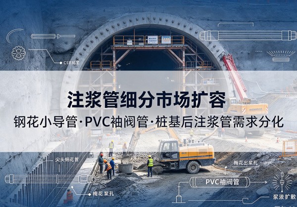 西秀注浆管细分市场扩容，隧道钢花小导管、PVC 袖阀管、桩基后注浆管需求分化